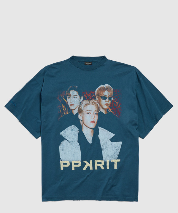 발렌시아가 피피 끄릿 오버사이즈 티셔츠