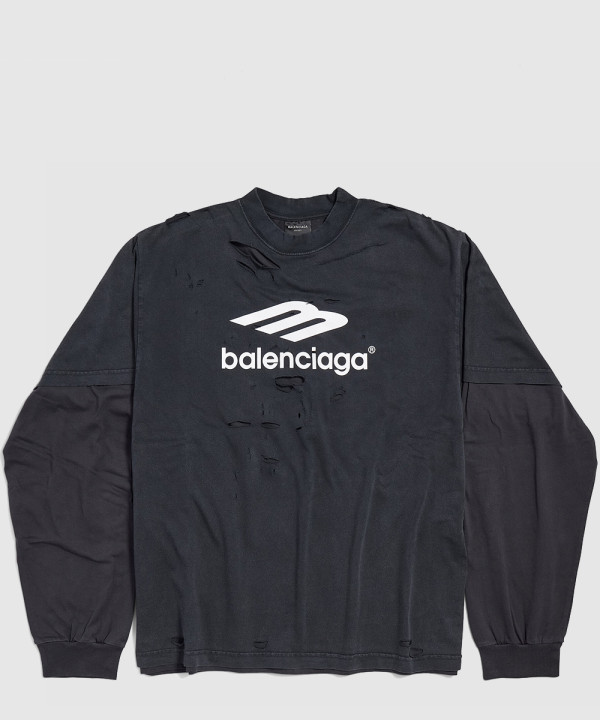 발렌시아가 스포츠 아이콘 미디엄 핏 레이어드 티셔츠