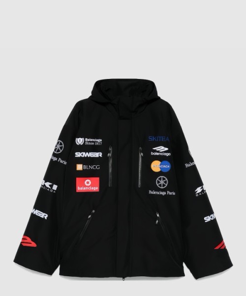 발렌시아가 로고 패치 후드 재킷