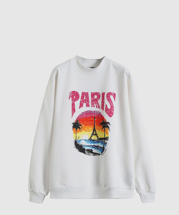 발렌시아가 로고 프린트 면 톱