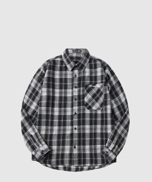 발렌시아가 체크 셔츠 코트