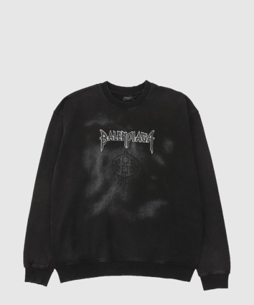 발렌시아가 로고 프린트 면 톱