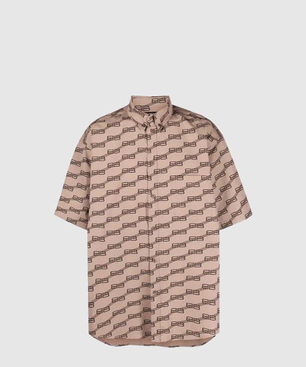 발렌시아가 로고 프린트 셔츠 톱