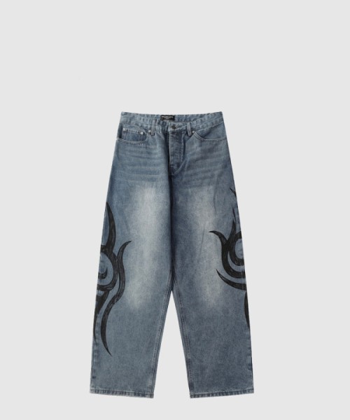 발렌시아가 스트레치드 니 배기 팬츠