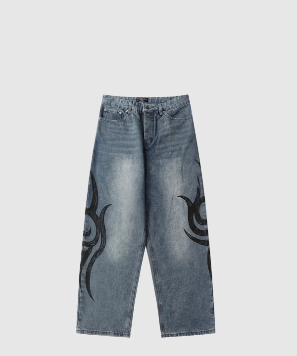 발렌시아가 스트레치드 니 배기 팬츠