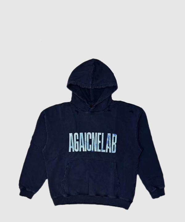 발렌시아가 로고 프린팅 코튼 후드