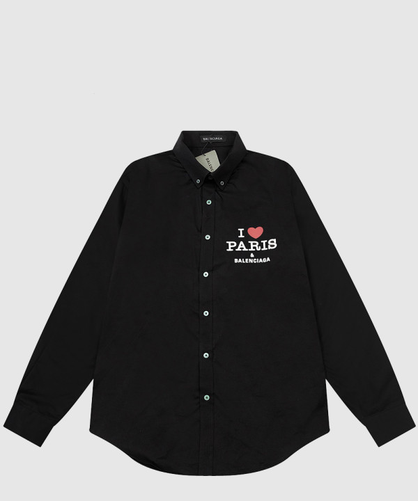 발렌시아가 로고 프린트 셔츠 톱