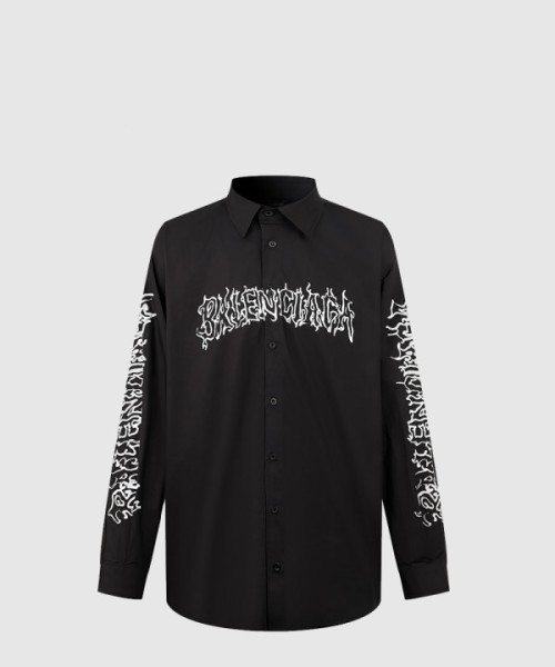 발렌시아가 로고 프린트 셔츠 톱