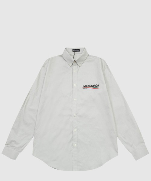 발렌시아가 로고 프린트 셔츠 톱