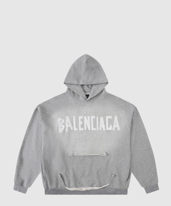 발렌시아가 뉴 테이프 타입 Tr 립드 포켓 후디