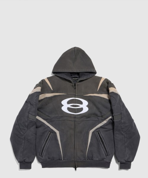 발렌시아가 유니티 스포츠 아이콘 바이커 오버사이즈 집업 후디