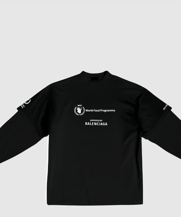 발렌시아가 니트 면 프린트 티셔츠