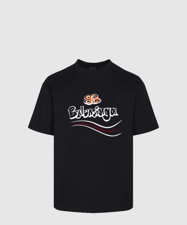 발렌시아가 로고 프린트 반팔