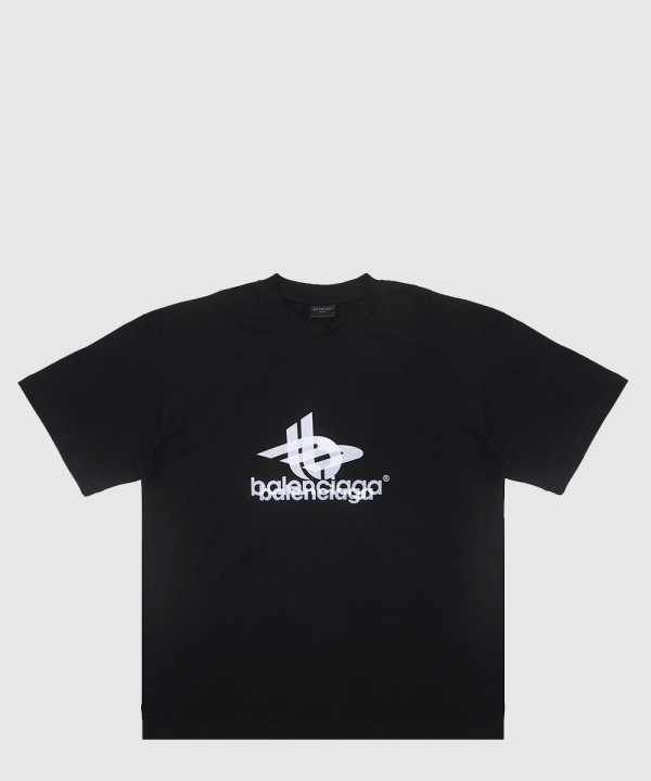 발렌시아가 로고 프린트 반팔