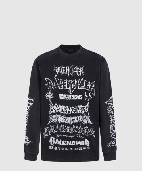 발렌시아가 로고 프린트 긴팔