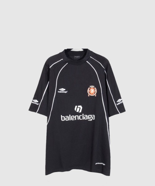 발렌시아가 로고 프린트 반팔