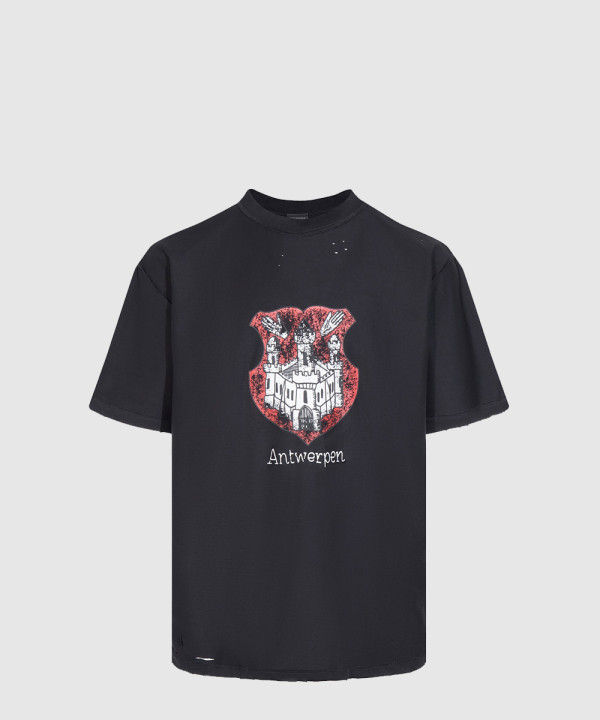 발렌시아가 로고 프린트 반팔