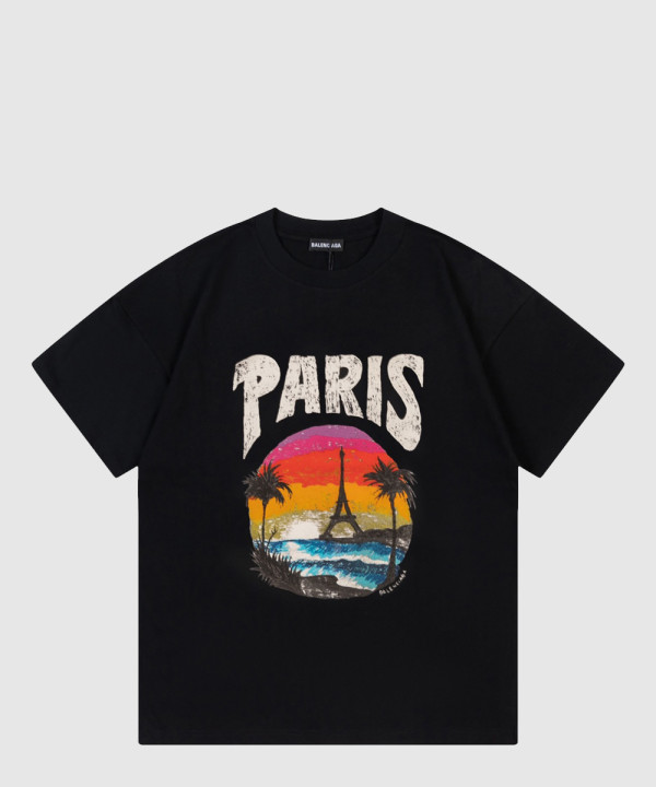 발렌시아가 로고 프린트 반팔