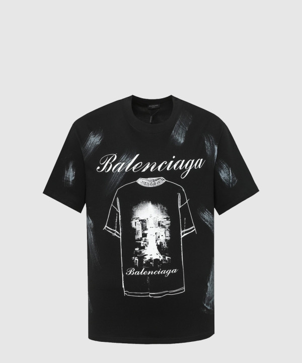 발렌시아가 로고 프린트 반팔