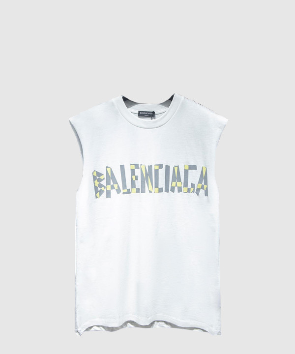 발렌시아가 로고 민소매 톱