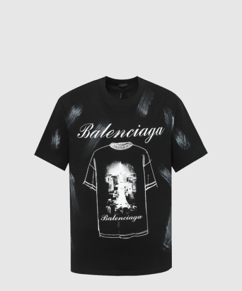 발렌시아가 로고 프린트 반팔