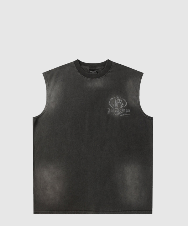 발렌시아가 민소매 프린트 크롭