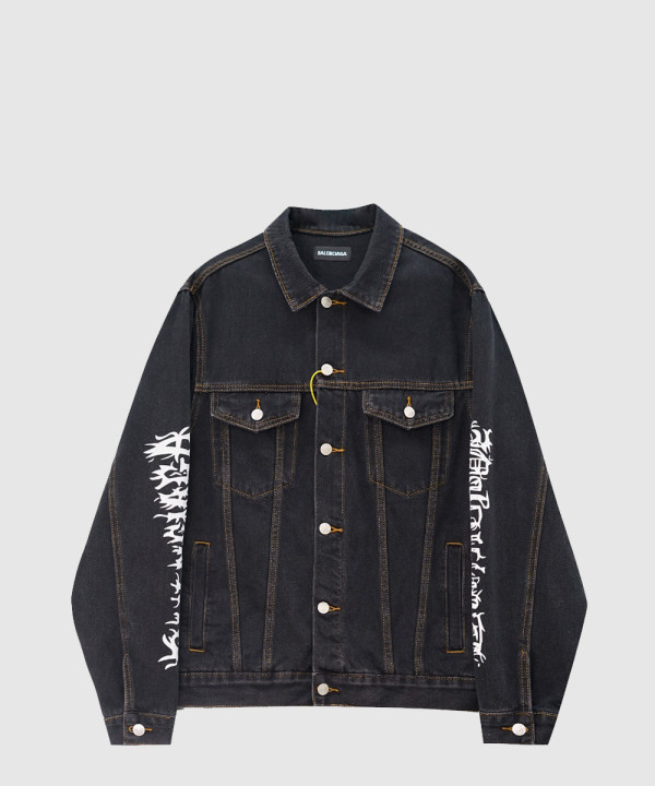 발렌시아가 로고 쇼트 코트