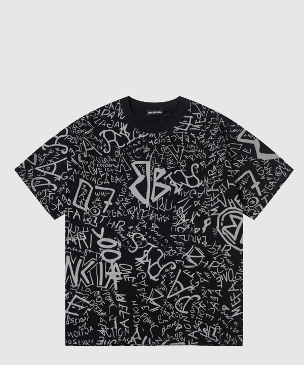 발렌시아가 로고 프린트 반팔