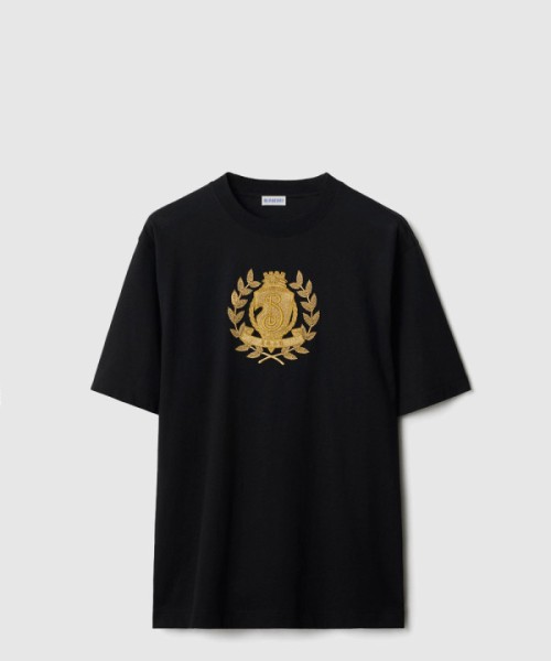 버버리 레터 B 배지 코튼 티셔츠