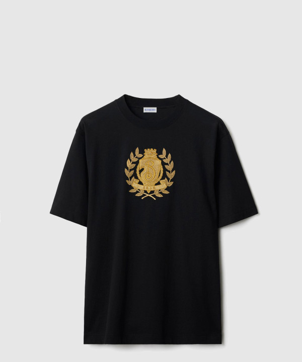 버버리 레터 B 배지 코튼 티셔츠