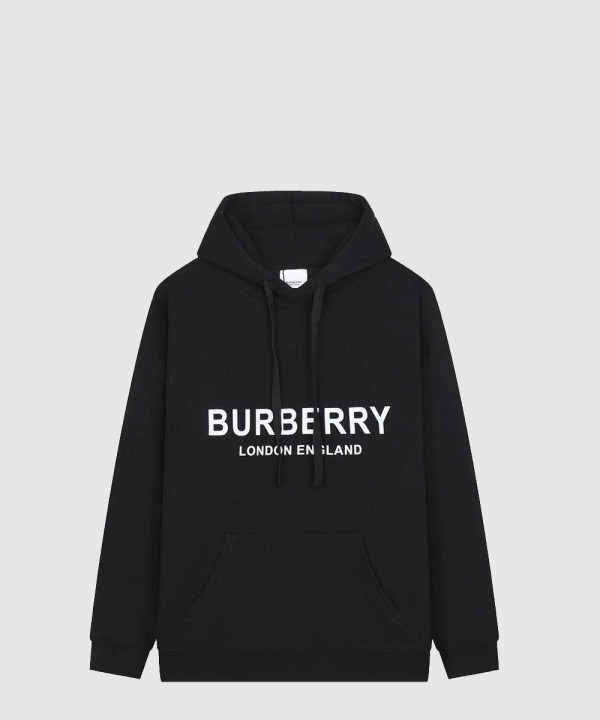 버버리 로고 프린트 코튼 후디