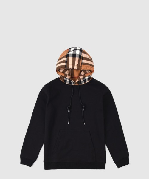 버버리 체크 후드 코튼 블렌드 후디