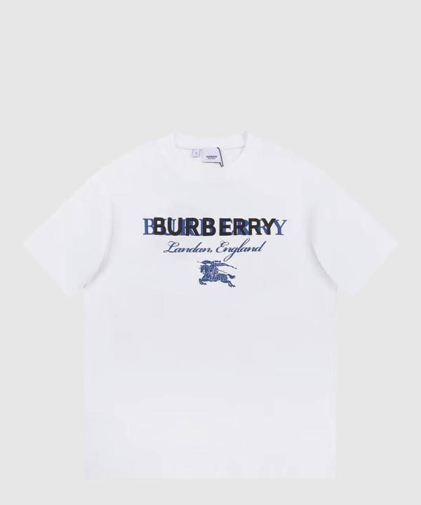 버버리 로고 코튼 티셔츠