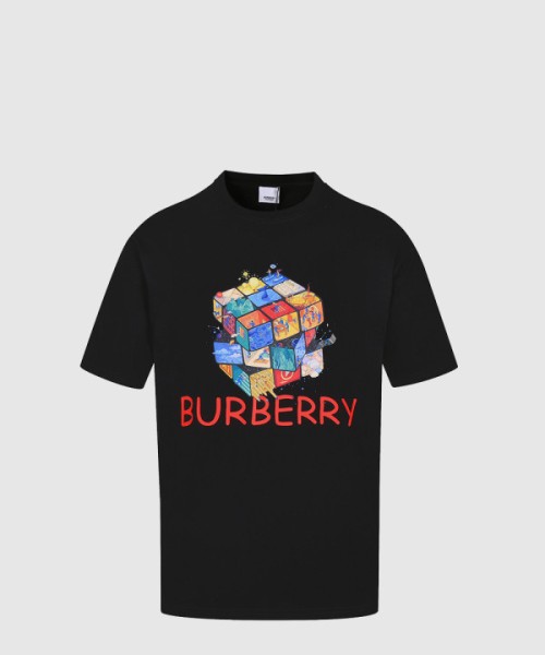 버버리 로고 코튼 티셔츠
