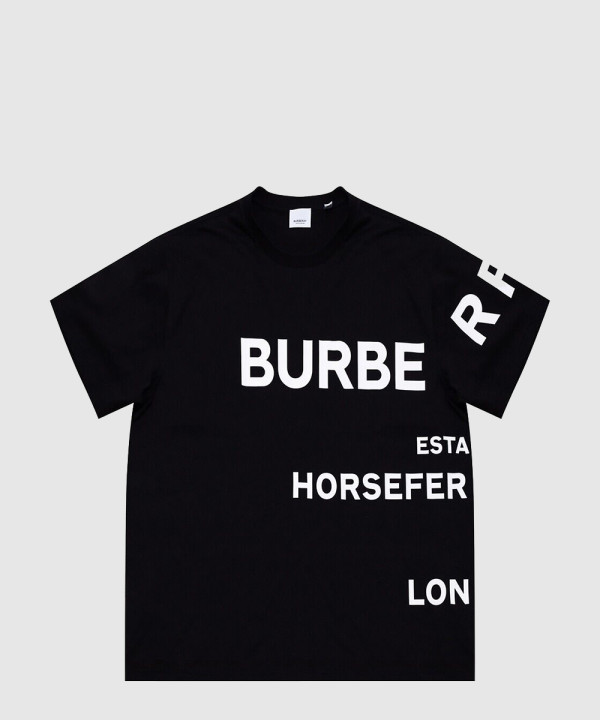 버버리 로고 코튼 티셔츠