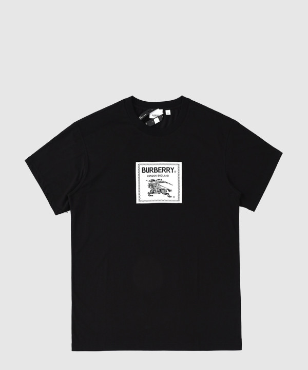 버버리 로고 코튼 티셔츠