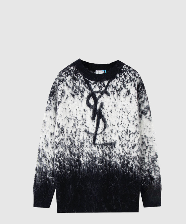 생로랑 프린트 니트 톱