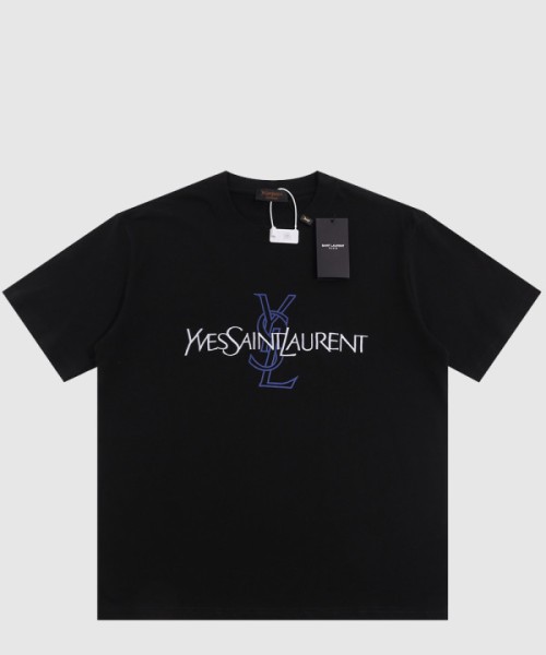 생로랑 로고 프린트 반팔