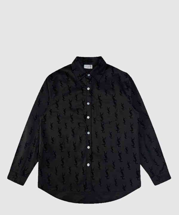 생로랑 로고 프린트 긴팔