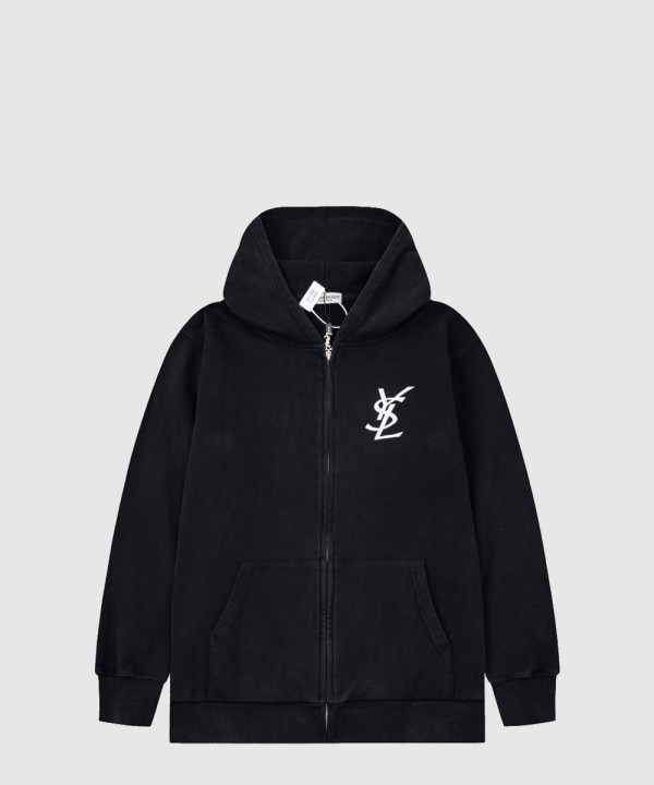 생로랑 로고 쇼트 코트