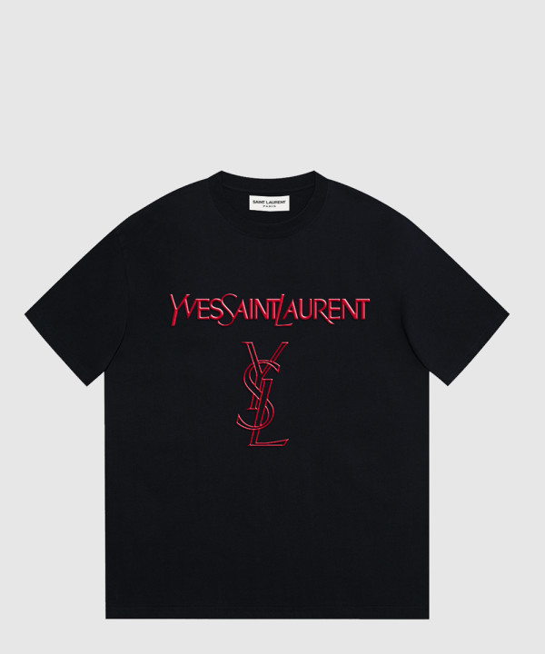 생로랑 로고 프린트 반팔