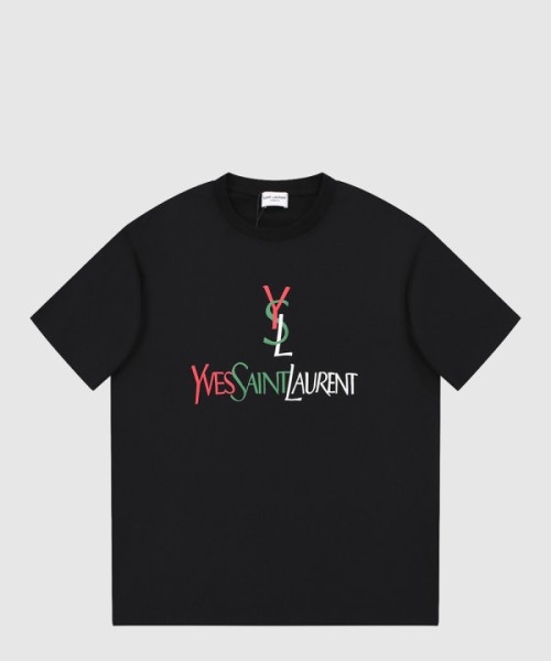 생로랑 로고 프린트 반팔