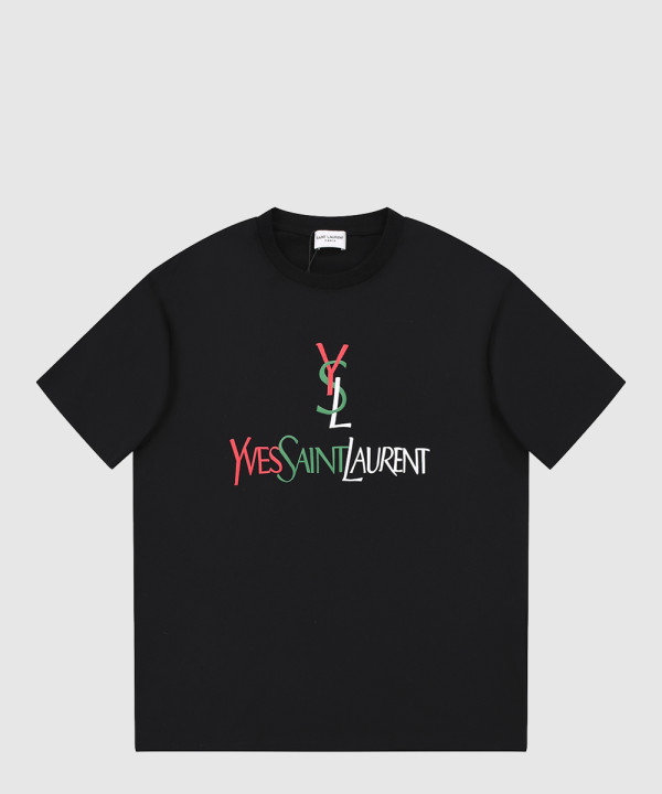 생로랑 로고 프린트 반팔