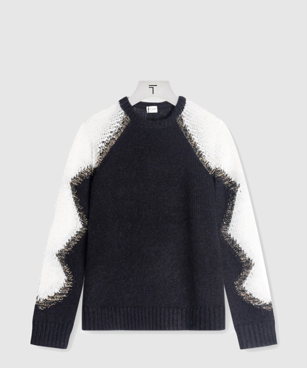 생로랑 플라워 코튼 톱