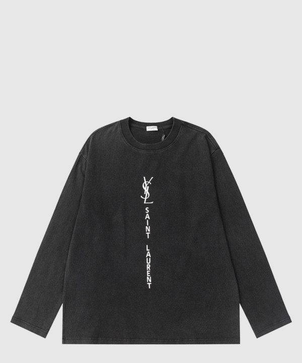 생로랑 로고 프린트 긴팔