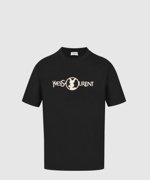 생로랑 로고 프린트 반팔