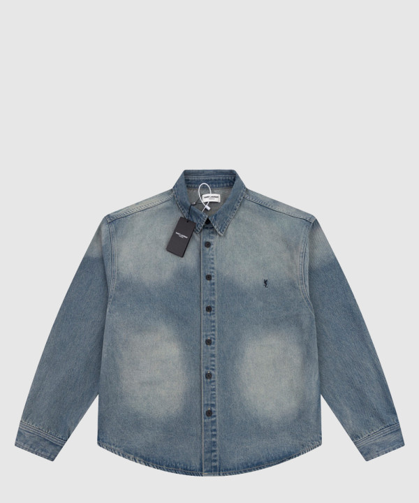 생로랑 로고 데님 재킷