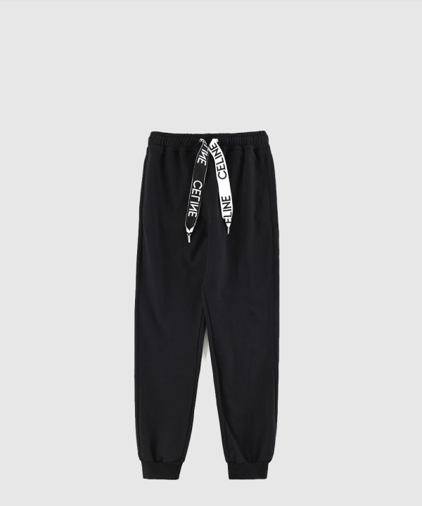 셀린느 로고 드로스트링 조거 팬츠
