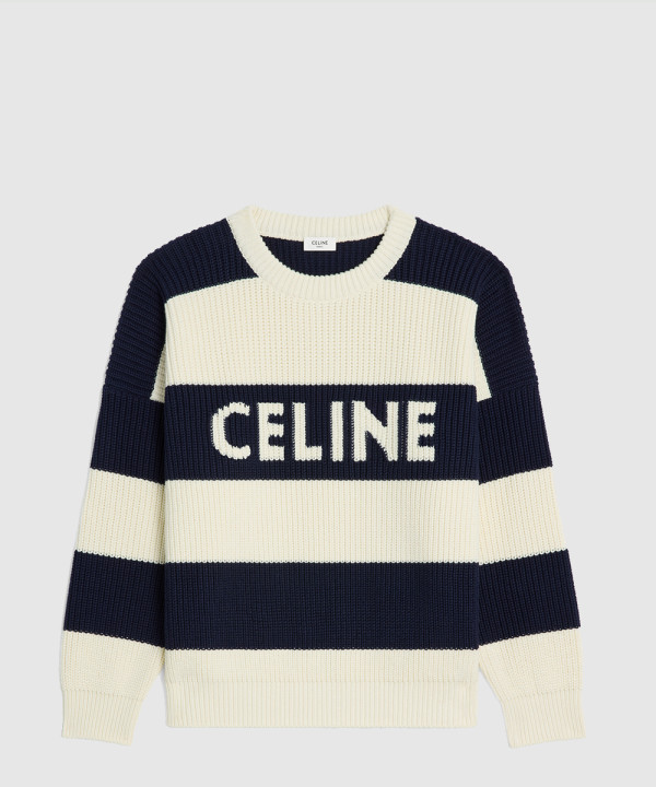 셀린느 오버사이즈 스웨터 스트라이프 코튼