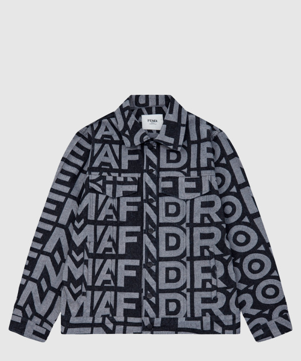 펜디 로고 프린트 코트